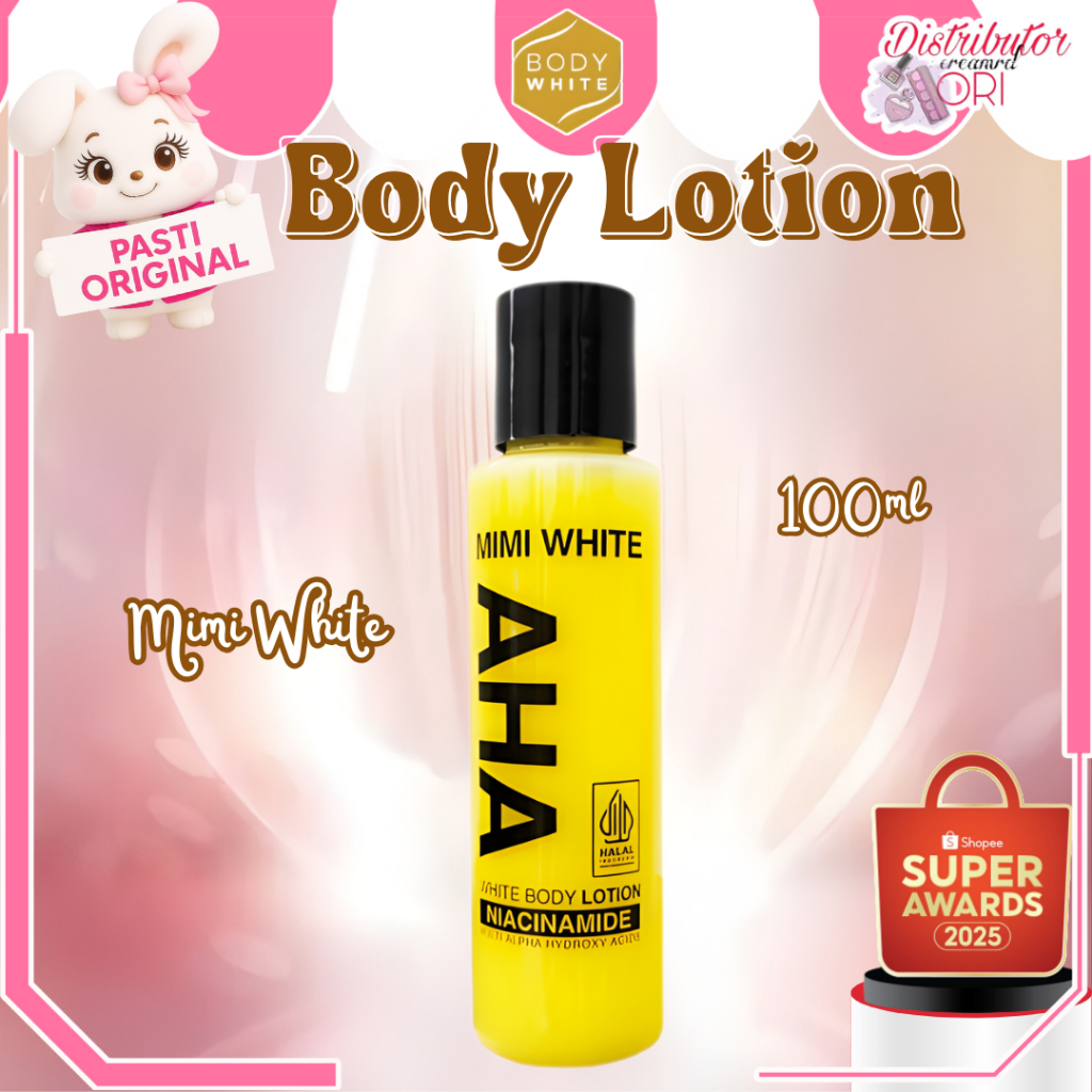 (BPOM) MIMI WHITE LOTION 100 ML Aha White Body Lotion / Body Lotion 100ML