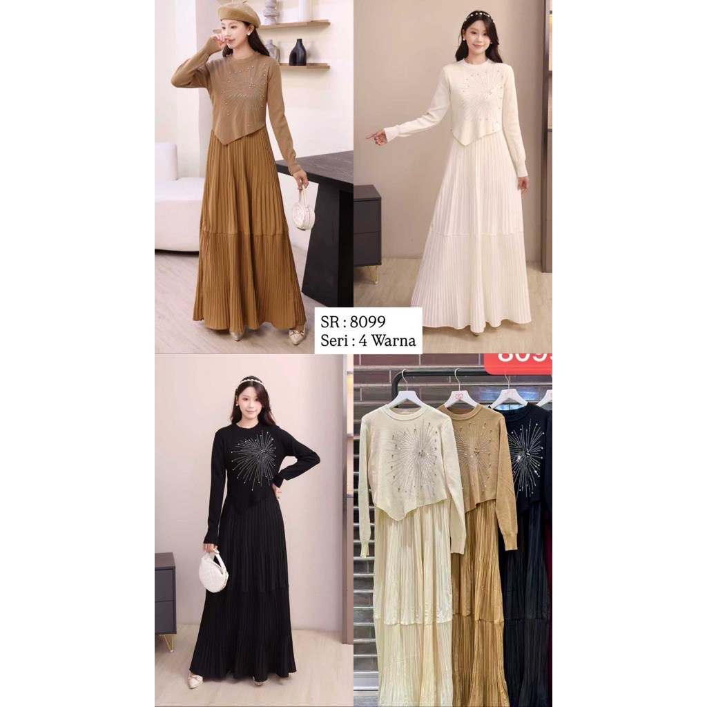 Gamis premium rajut mix katun  / Gamis premium rajut / Gamis rajut premium mix katun / gamis katun