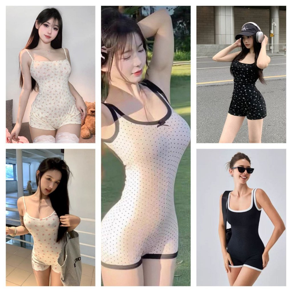 Baju Tidur Wanita kekinian Sexy Sleepwear Jumpsuit Bodysuit