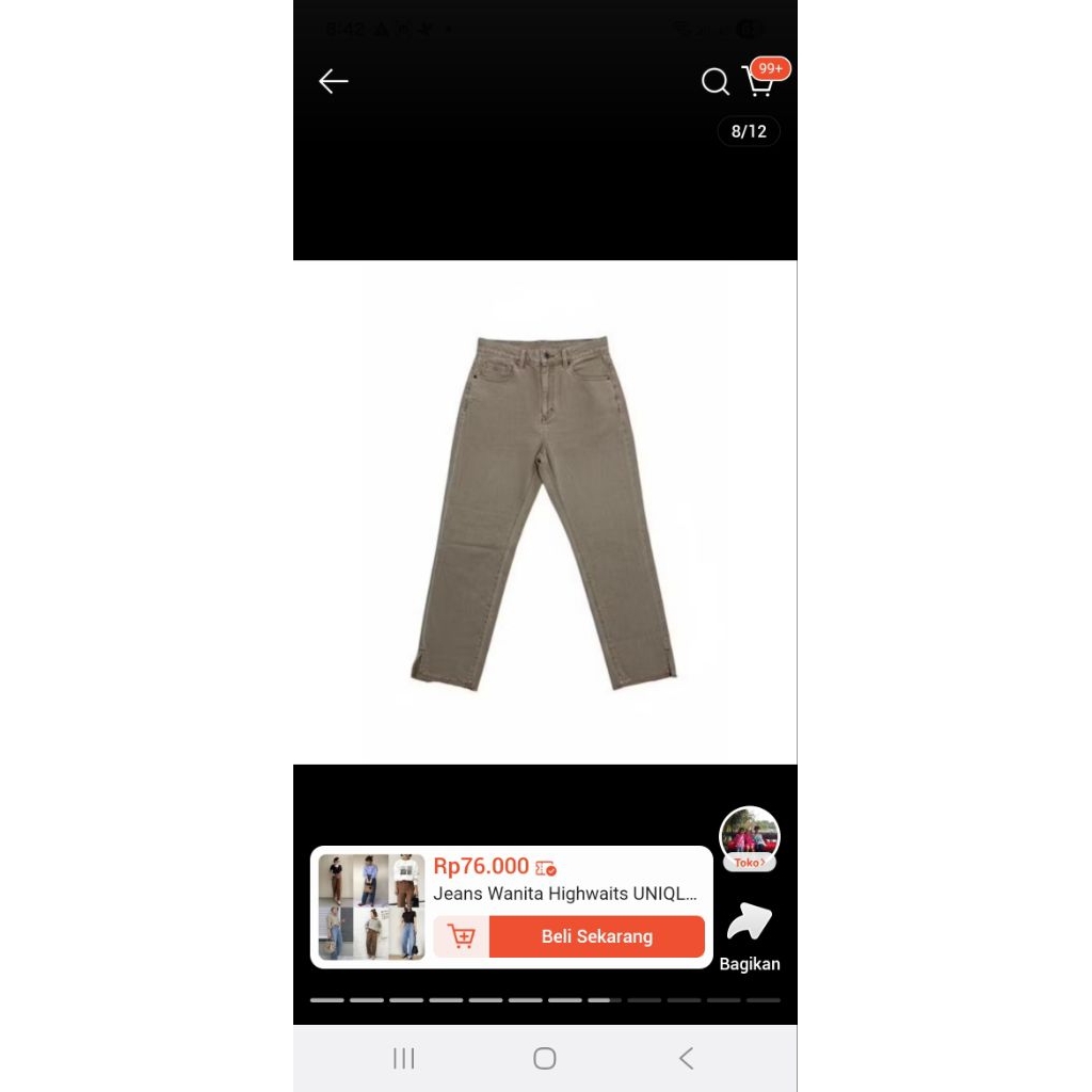 Preloved Ankle Pants GU by Uniqlo (cut label)