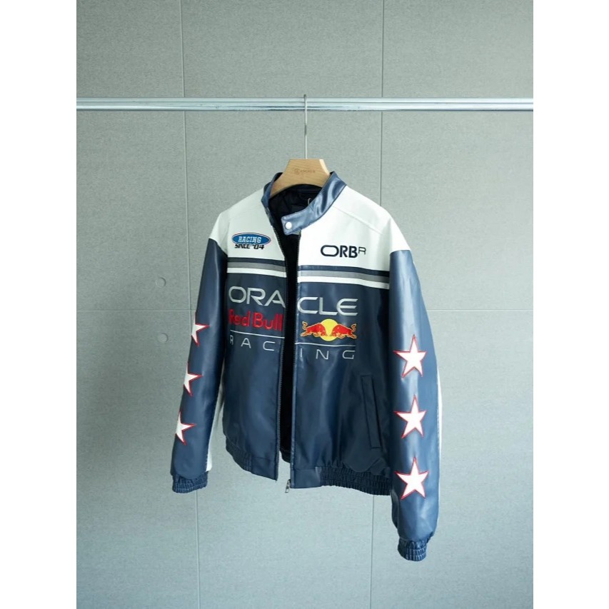 Hollister x Oracle Red Bull Racing faux leather jacket