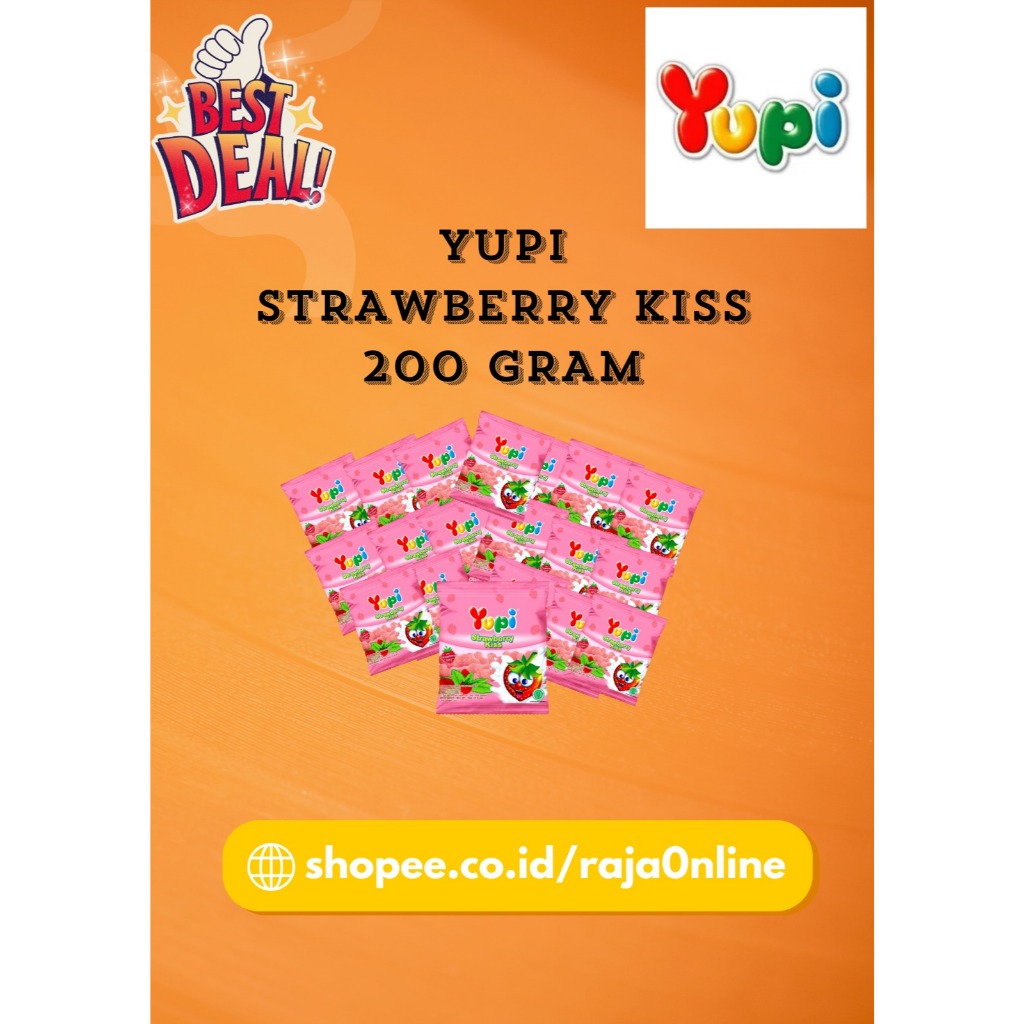 PERMEN YUPI STRAWBERRY / PERMEN KILOAN / SNACK KILOAN / YUPI 200gr
