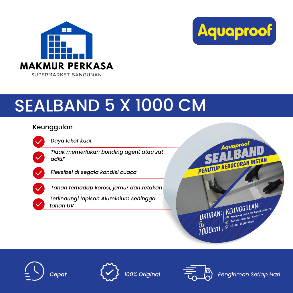 Sealband Aquaproof 5 Cm x 10 M -  Lakban Penutup Kebocoran - Lakban Anti Bocor