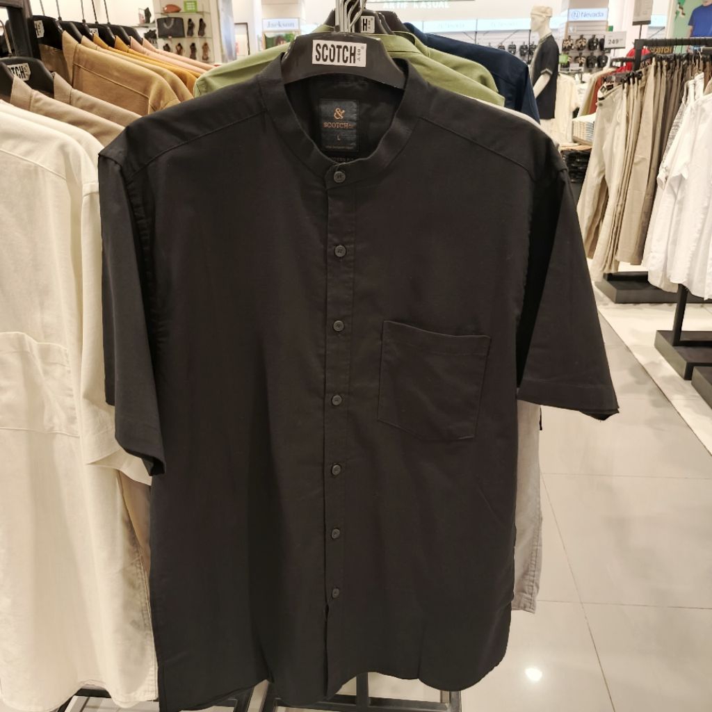 Scotch kemeja Koko lengan pendek pria dewasa Size S - XL