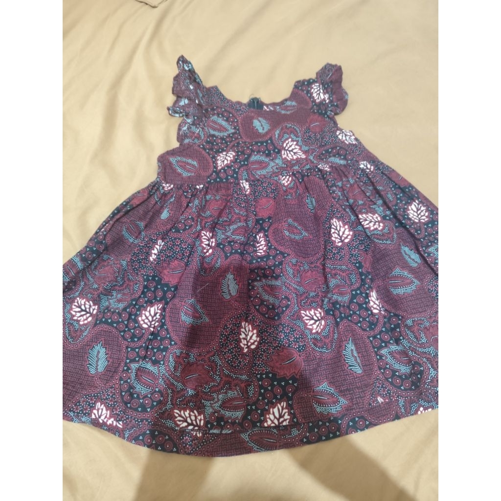 (PRELOVED) Dress Batik Anak Perempuan Lucu Cantik