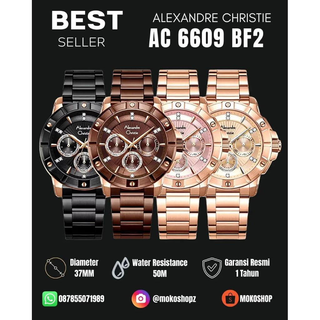 Jam Tangan Wanita Alexandre Christie AC6609 AC 6609 Original