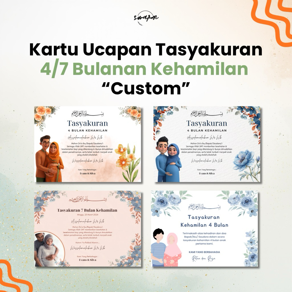 Cetak Stiker Tasyakuran Kehamilan Custom (4/7 Bulanan)