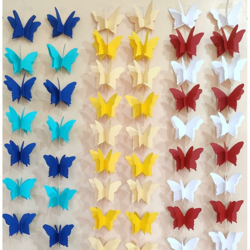 Origami Tirai Kupu-kupu/Paper Garland 3D/Hiasan Origami Tirai Bentuk Kupu-kupu