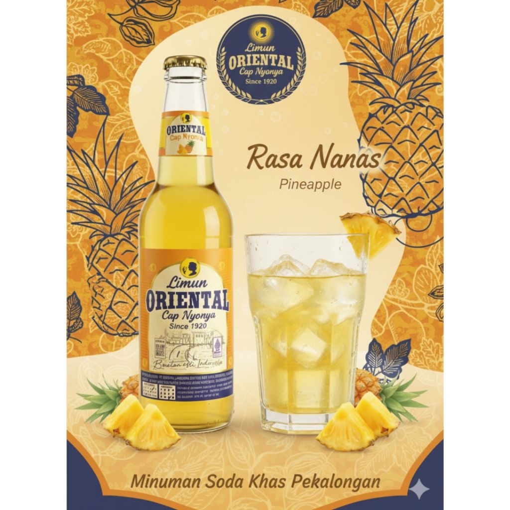 LIMUN ORIENTAL Pineapple (Nanas) 300ml - Minuman Soda Pekalongan - Minuman Jadul