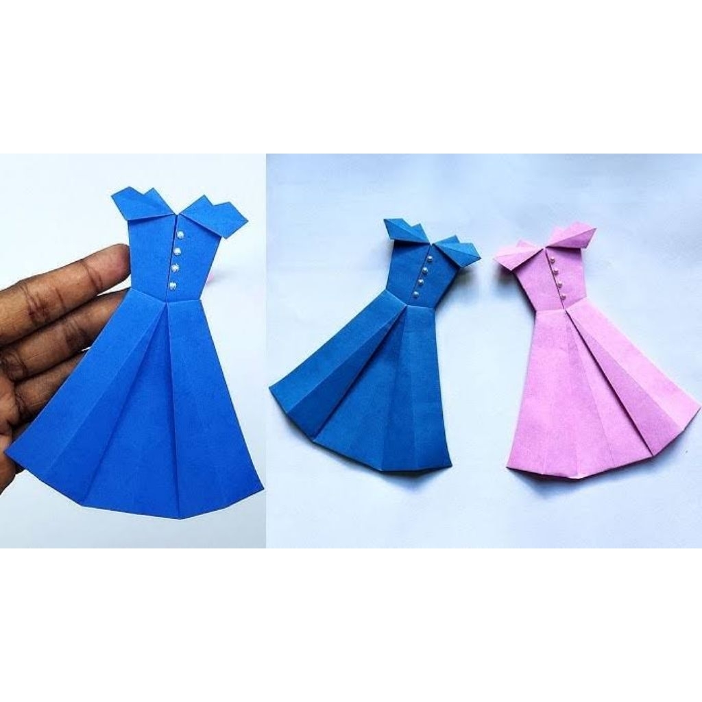 Origami Bentuk Dress/Paper Garland 3D/Kerajinan Kertas Origami Bentuk Dress
