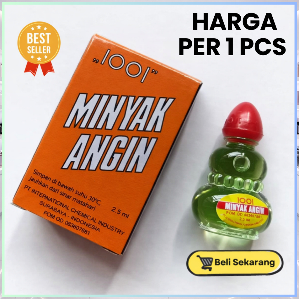 1 PCS (1BOTOL) MINYAK ANGIN 1001 2.5ml Original