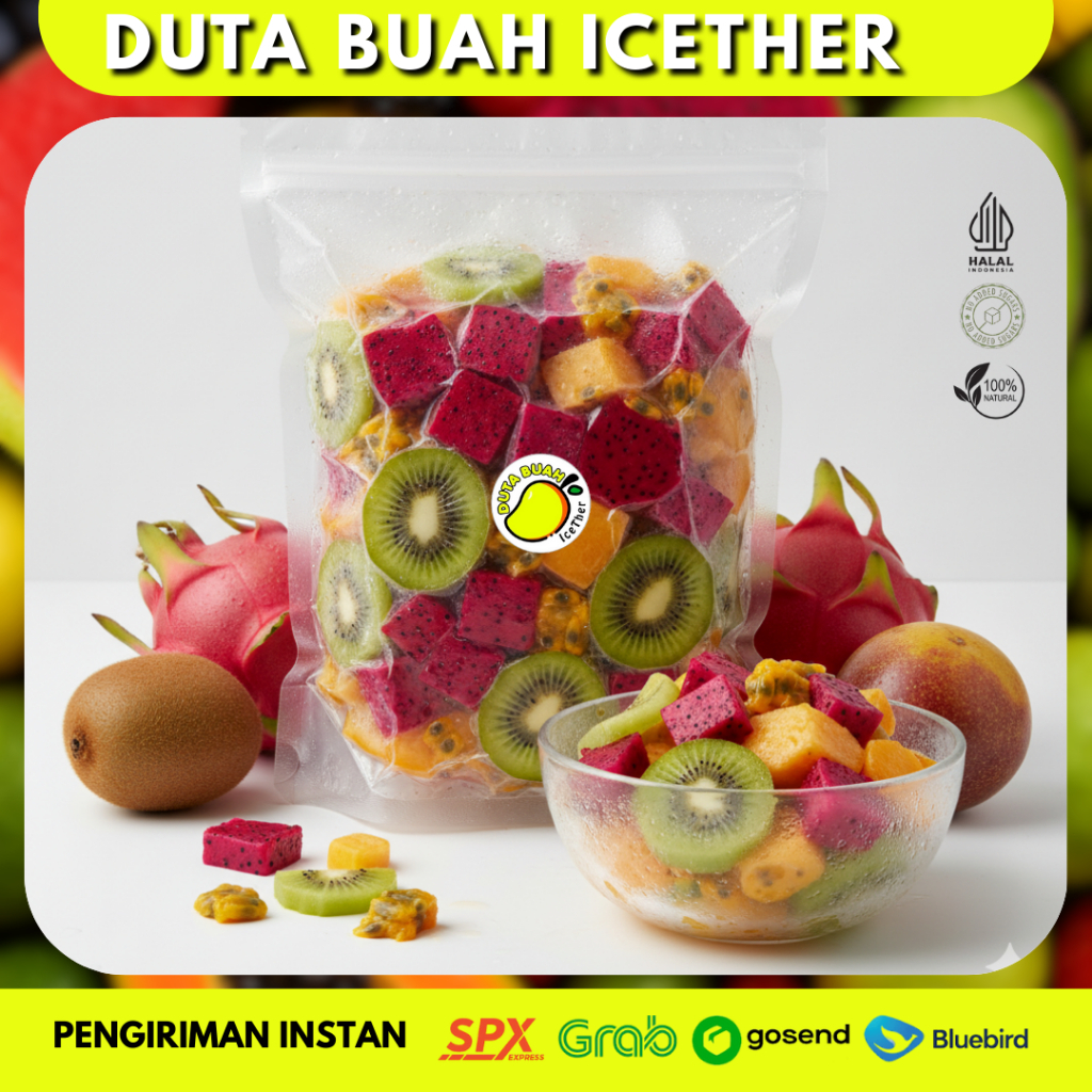 Exotic Fresh Mix Frozen Fruit – ( Buah naga 200g, Kiwi 150g, Markisa 150g ) | Duta Buah Icether Band