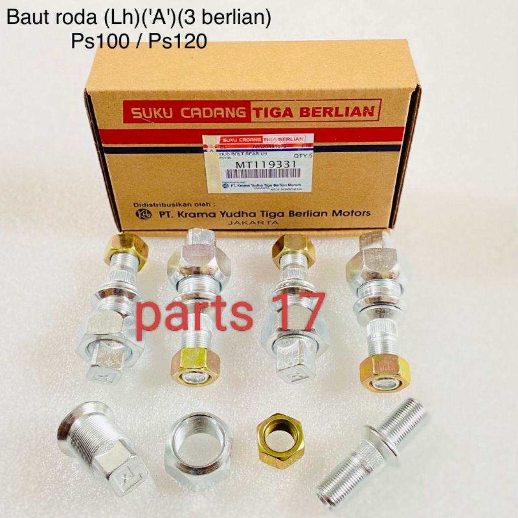 BOLT RODA BAUT RODA BELAKANG KIRI MITSUBISHI PS100 PS120 ASLI ORIGINAL MT119331