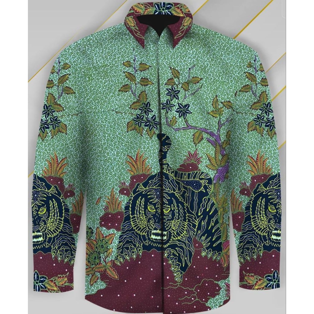 kain batik tulis pria tanahan katun motif macan harimau burung Garuda owl ikan