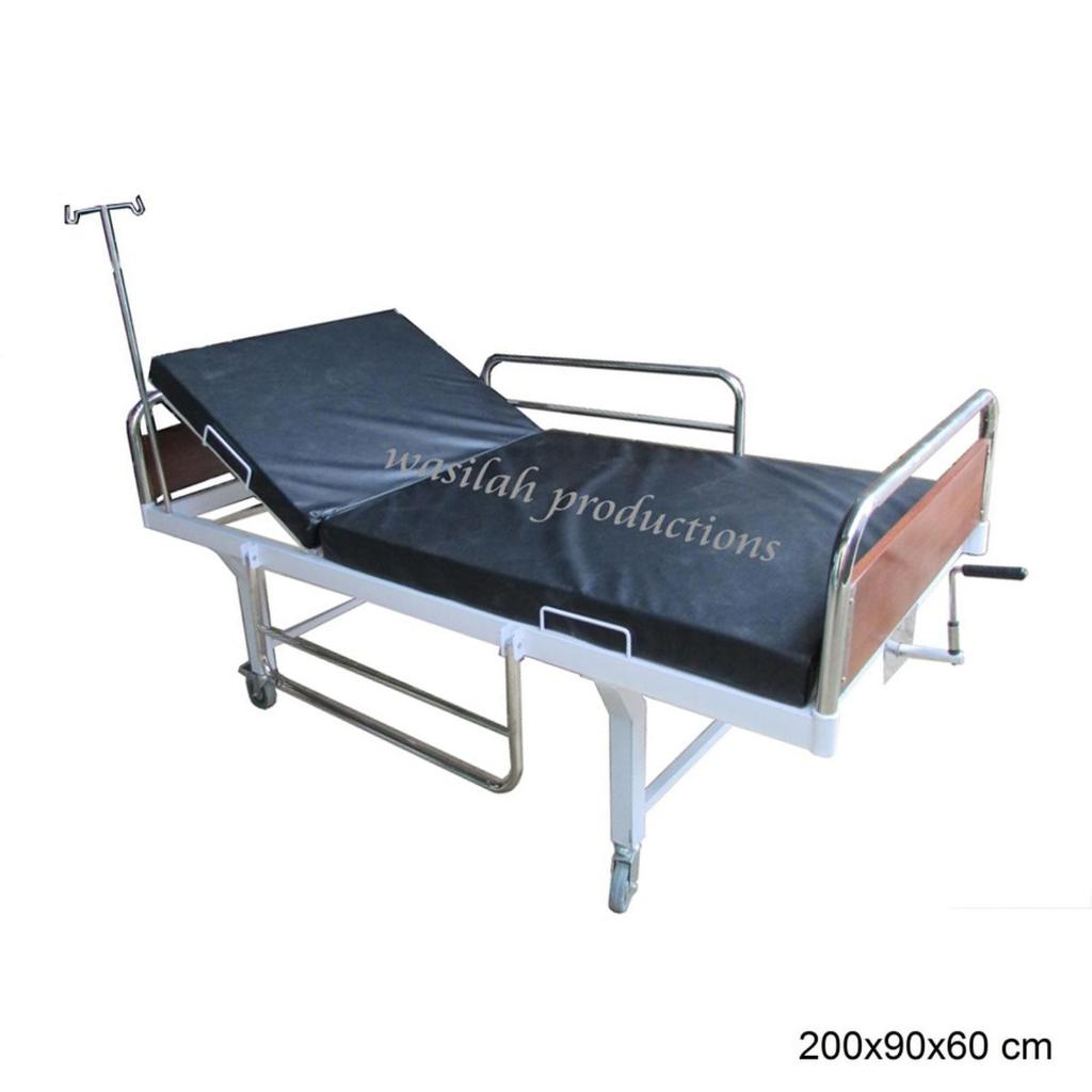 Bed Pasien Manual 1 Crank - Ranjang Rumah Sakit 1 Engkol Polywood