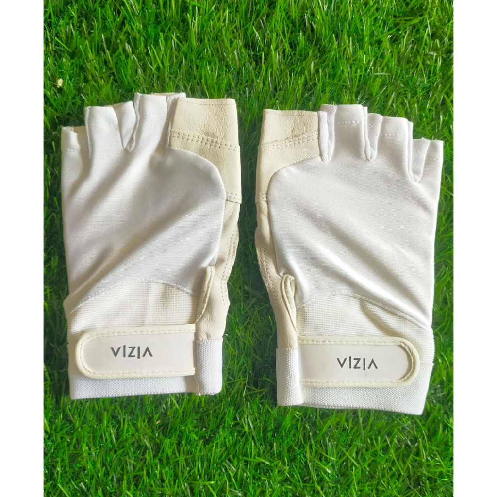 Gloves VIZIA Half Finger Leather for Color Guard WHITE