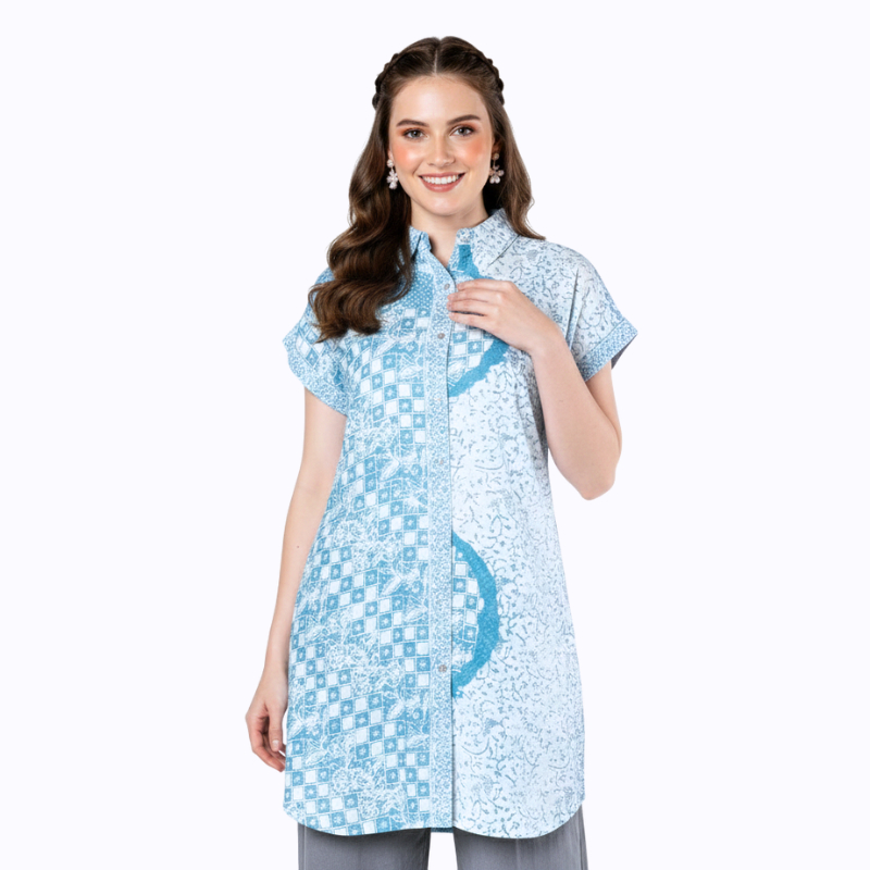 Dress Batik Wanita - Bhatara Batik Belia - Baju Batik Modern Lengan Pendek
