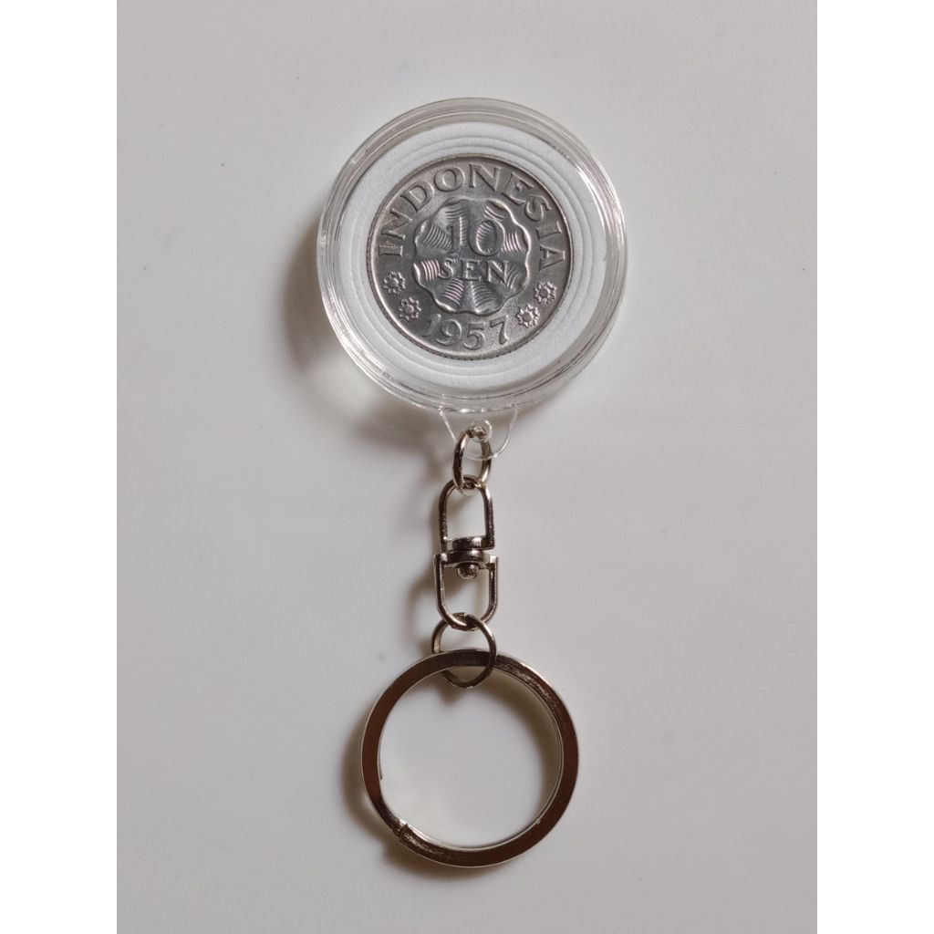 Gantungan kunci uang koin kuno 10 sen garuda