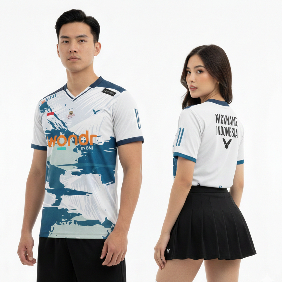 Jersey Badminton Indonesia Denmark Open Victor Premium Gratis Nama Atlet Premium drifit