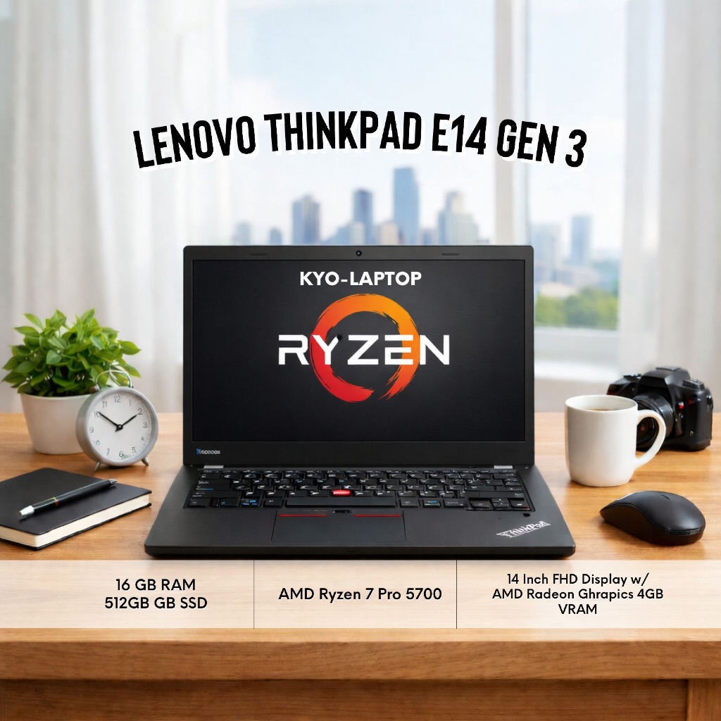 Laptop Gaming RYZEN 7 Lenovo ThinkPad E14 Gen 3 16GB RAM Performa Kencang Siap Kerja dan Game