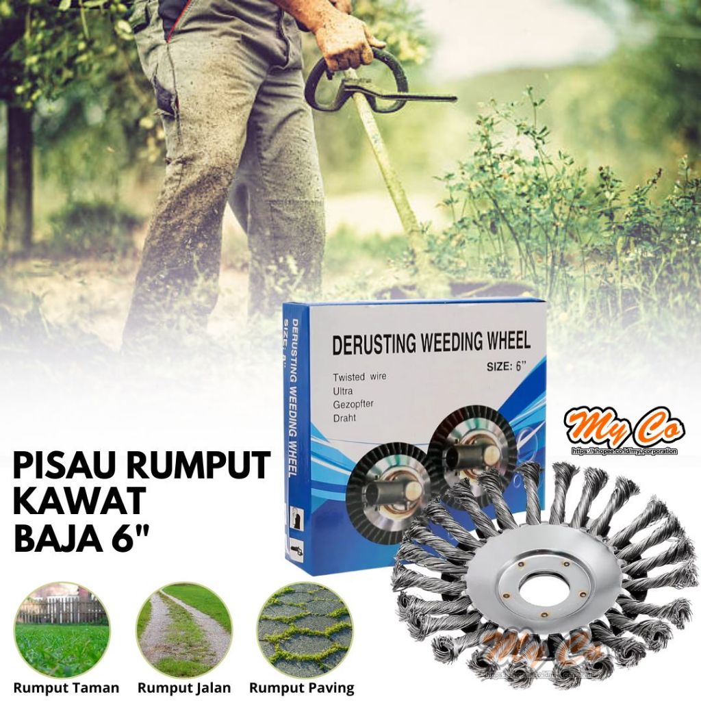 Pisau Pemotong Rumput Kawat Baja Pembersih Jalan Paving Block Teras