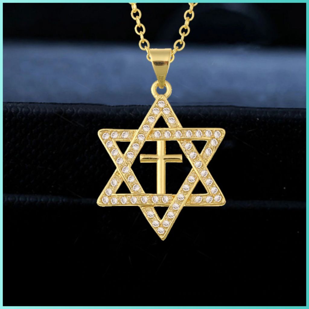 kalung liontin bintang salib | bintang daud