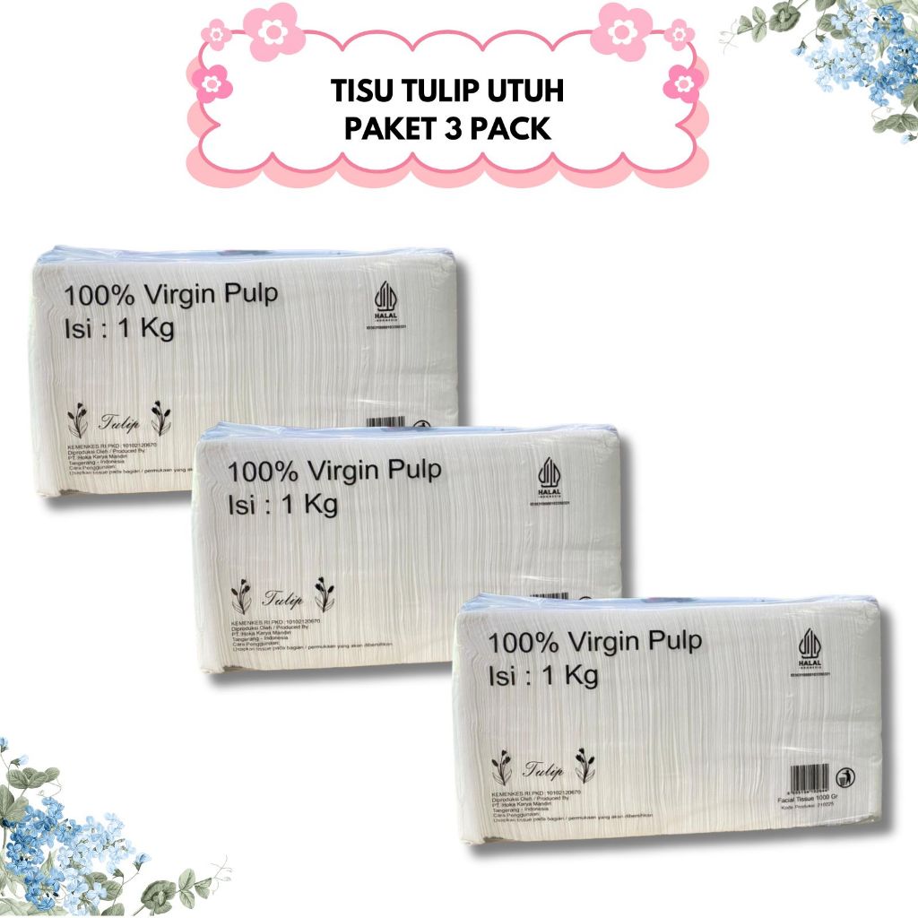 TISU TULIP UTUH 1 KG/2PLY PAKET 3 TENTENG