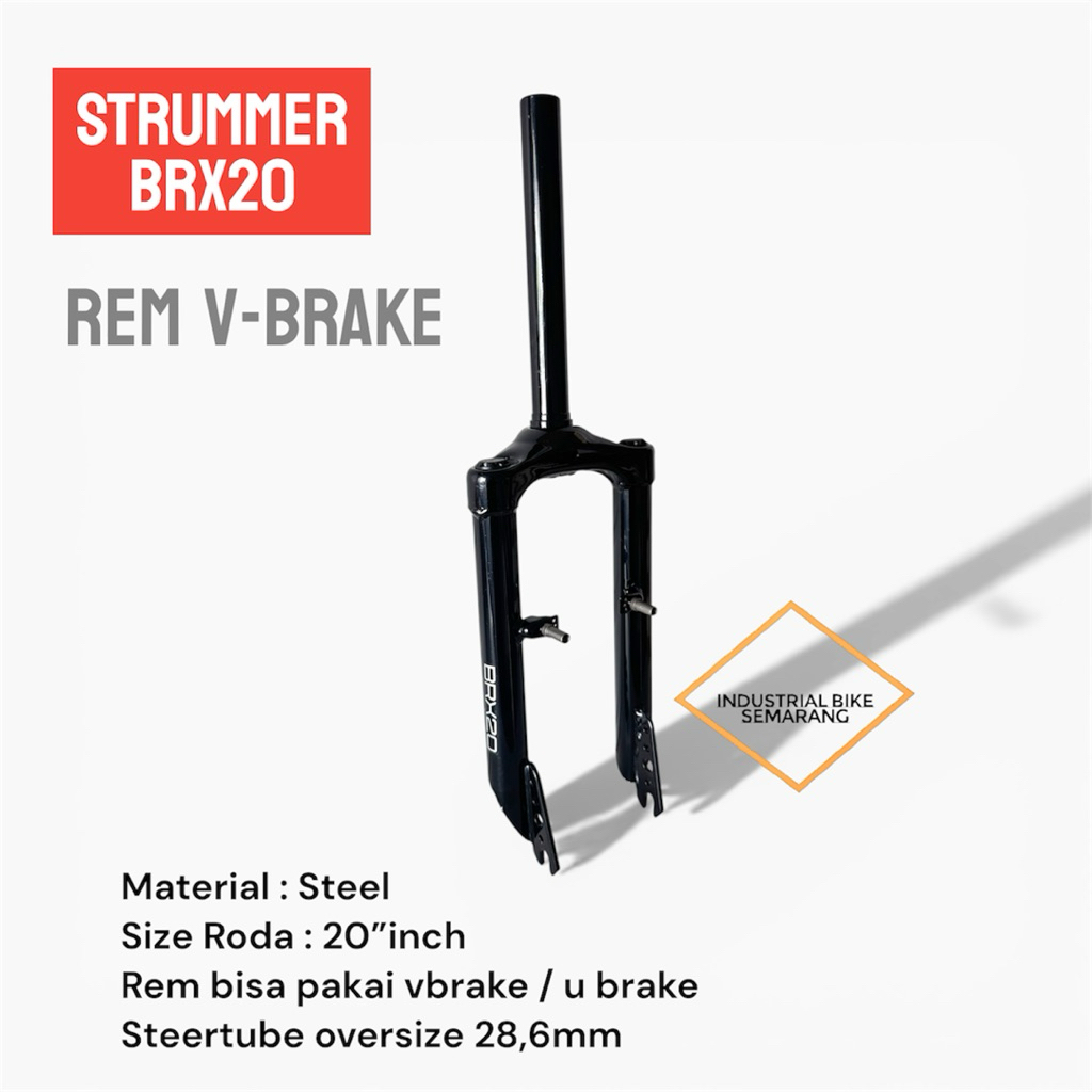 ( FORK BMX 20 BRX20 STRUMMER ) Garpu Sepeda BMX 20 inch Steel Crown Fighter Oversize 28.6mm Race