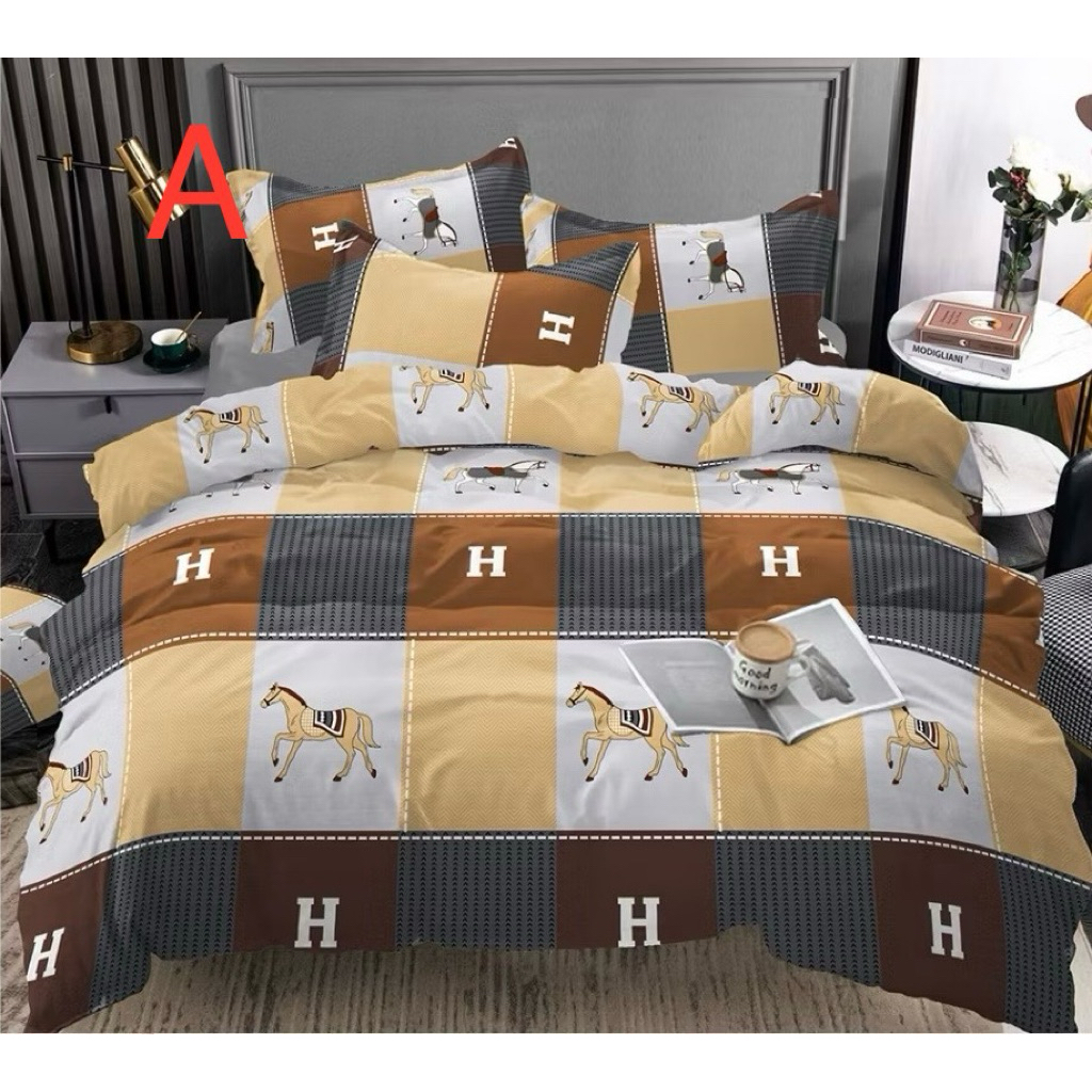 SET SPREI BAHAN KATUN TIDAK LICIN  NYAMAN DIPAKAI || Sprei motif bunga sakura motif H dan motif daun