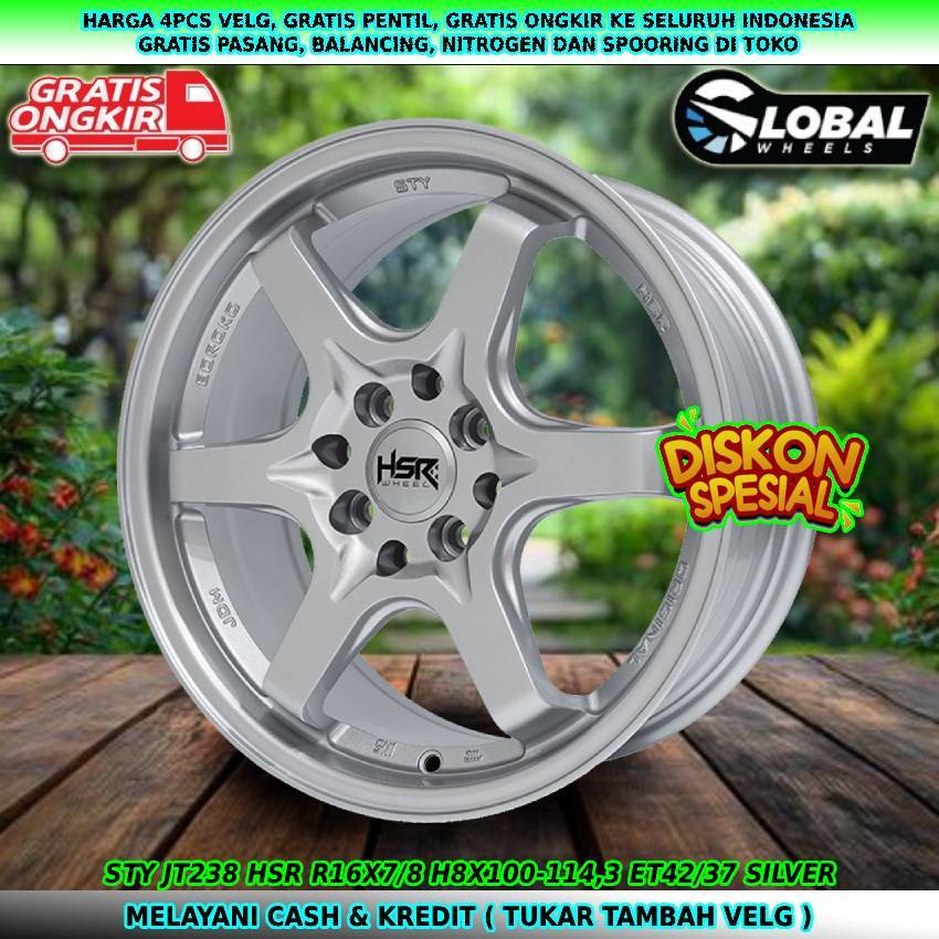 Velg racing hsr ring16 untuk mobil Avanza| Livina| Xenia| Yaris| Jazz| dll velg hsr sty R16