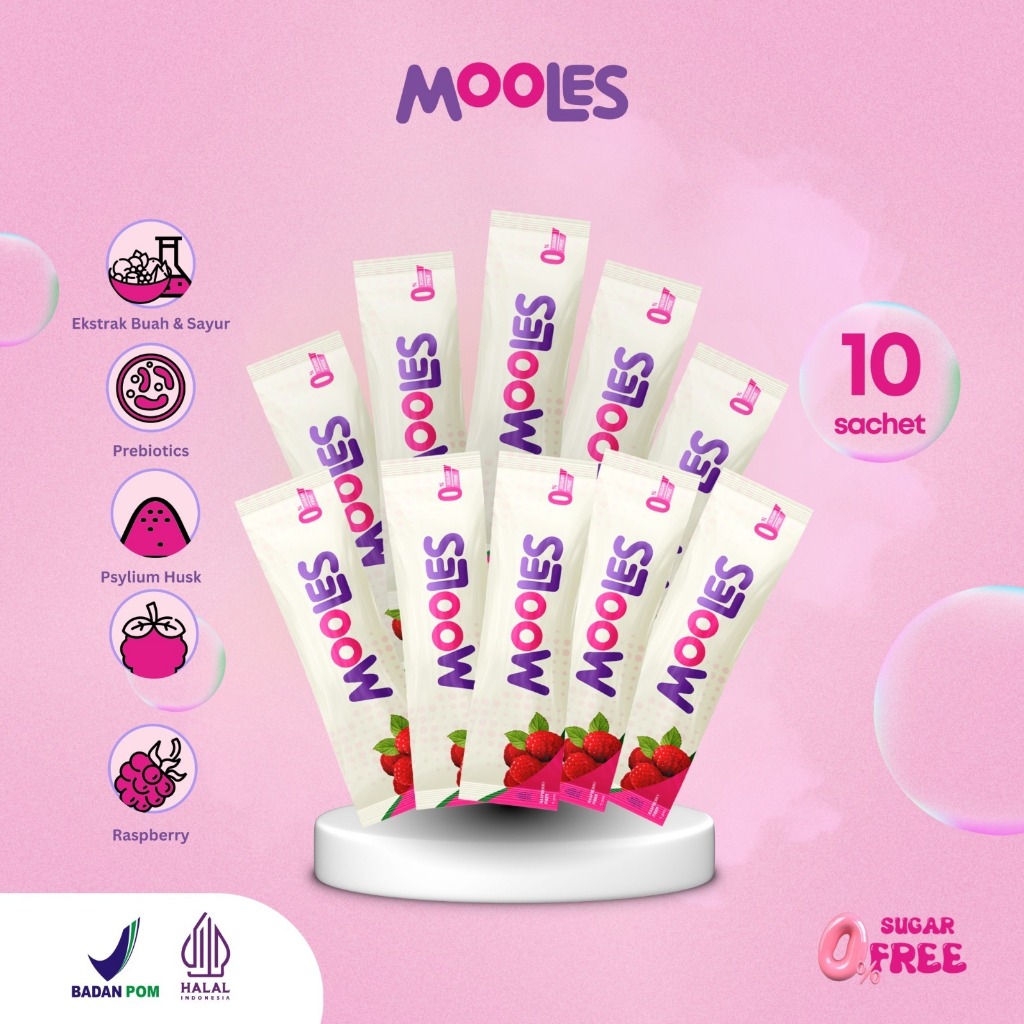 Mooles Fiber - Kemasan 10 Sachet - Diet & Detox Pelangsing Badan
