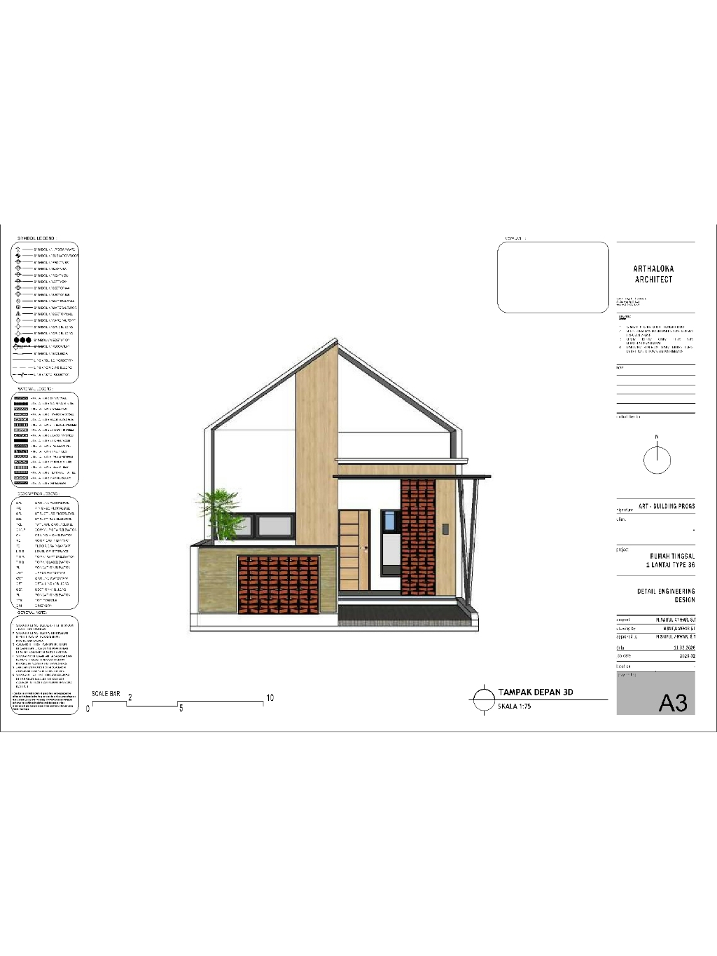 Desain Rumah Type 36 Scadinavian (Desain Khusus) FREE VIDEO ANIMASI
