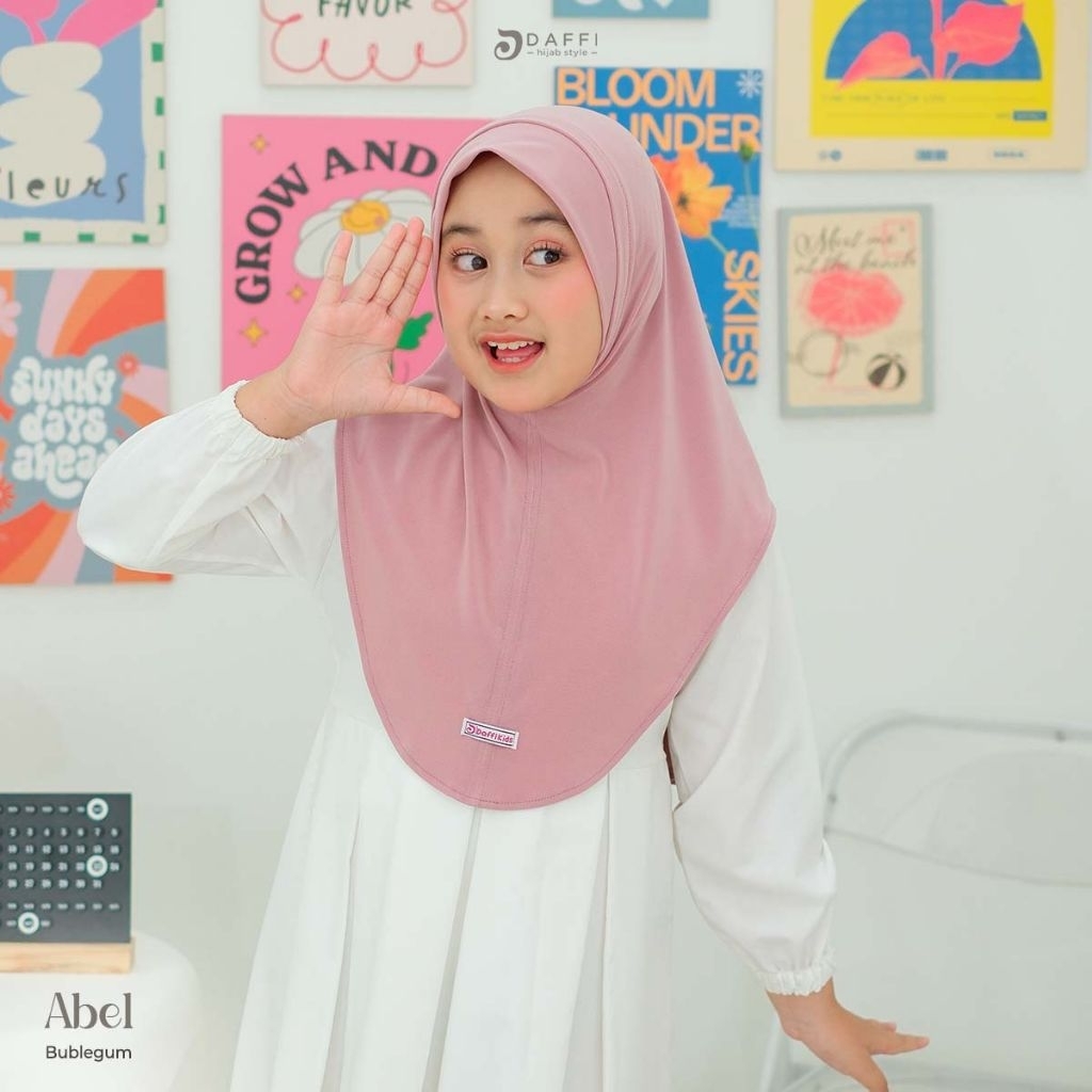 DAFFI HIJAB, HIJAB DAFFI ANAK, JILBAB ANAK, ABEL SERIES, JILBAB ANAK CANTIK SIMPLE
