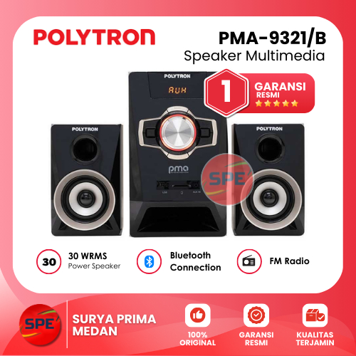 SPEAKER MULTIMEDIA POLYTRON PMA 9321 /B GARANSI RESMI (MEDAN)