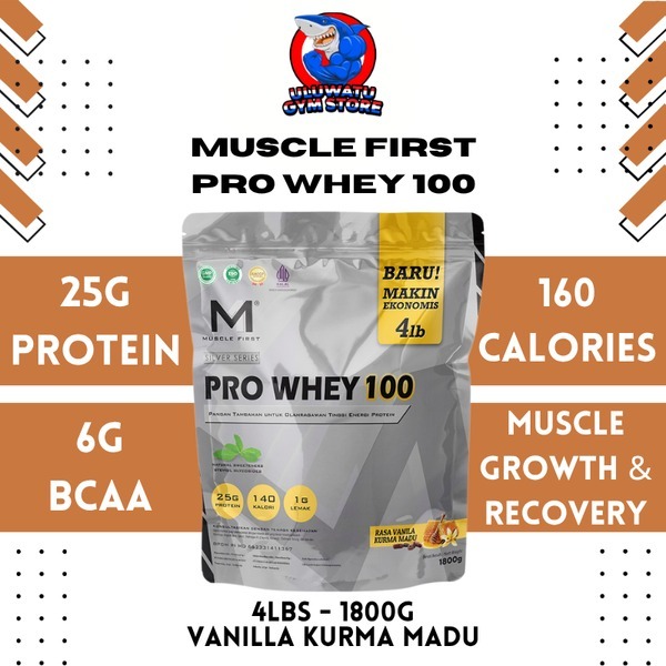 Muscle First M1 PRO WHEY 100 4lb 4 LBS Whey Protein WPC BPOM Halal - Susu Gym Pemula