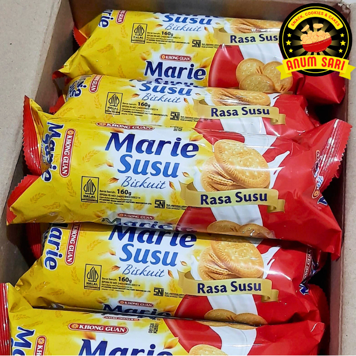 Biskuit Marie Susu Pouch Merah 160 Gram / Khong Guan Kue Kering - Anum Sari