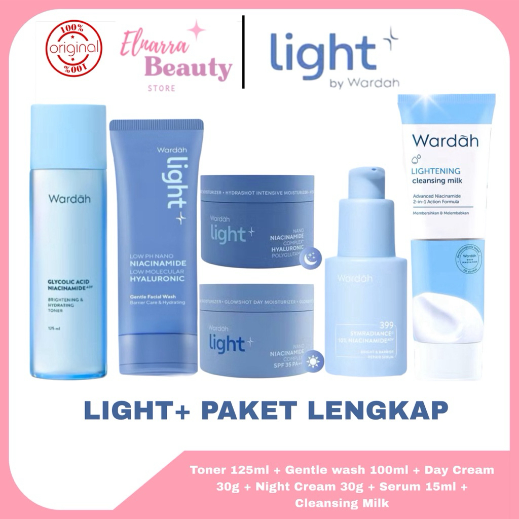 Wardah Paket Light+ mencerahkan - Wardah 1 Set paket mencerahkan