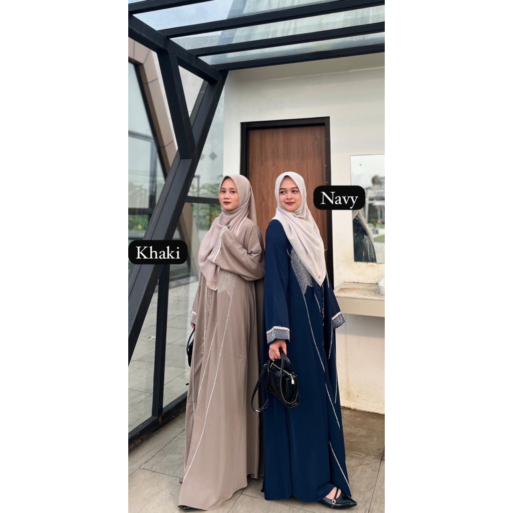 Abaya Arumie Series 02 Mewah Marbella Premium Hitam Putih Blue Navy Mocca Sage Dusty DarkPurple Pola