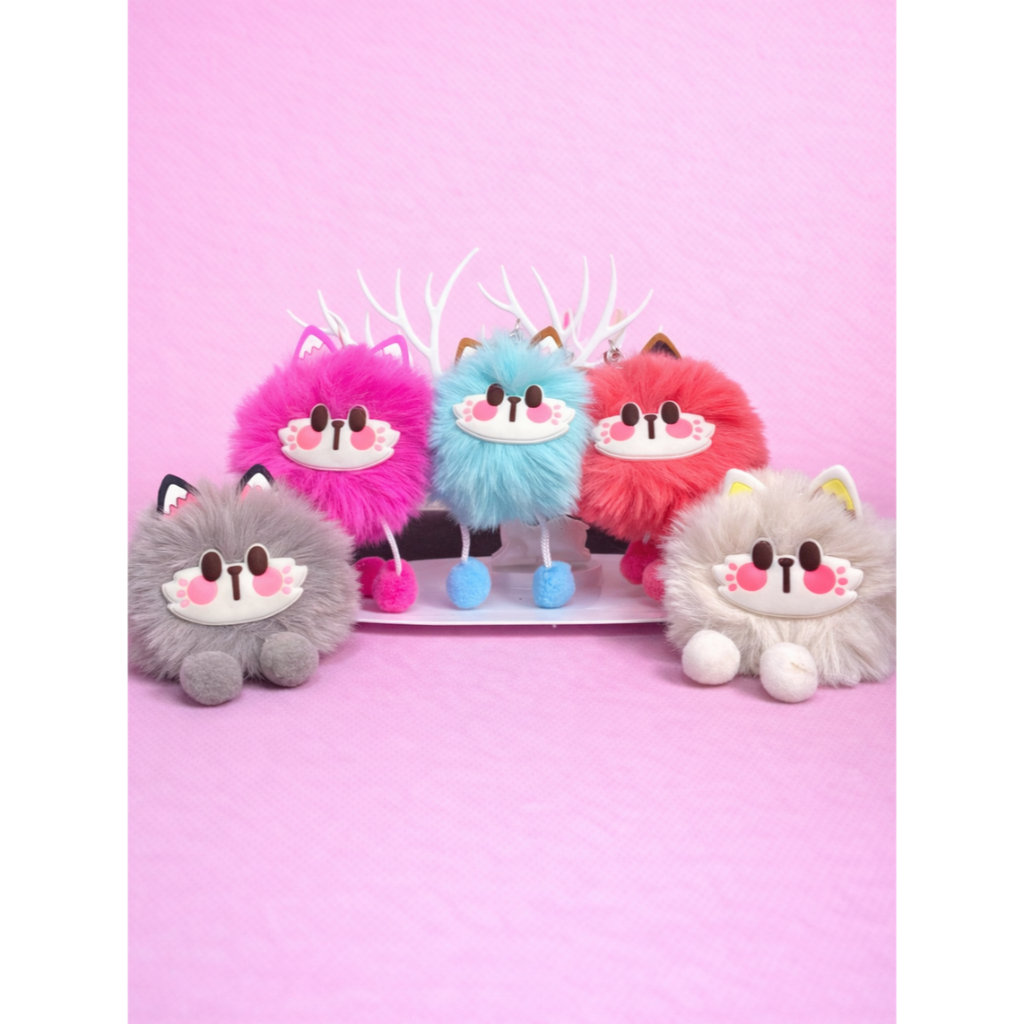 Gantungan Kunci Bulu Karakter Lucu Boneka