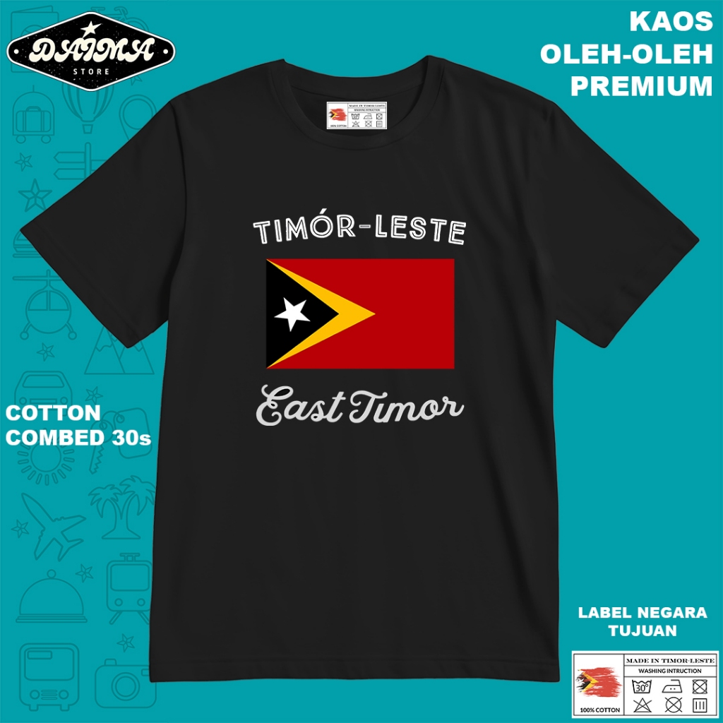 KAOS OLEH OLEH TIMOR LESTE 3 PAKAI TAG LABEL TIMOR LESTE ASLI BAJU SOUVENIR PREMIUM GIFT