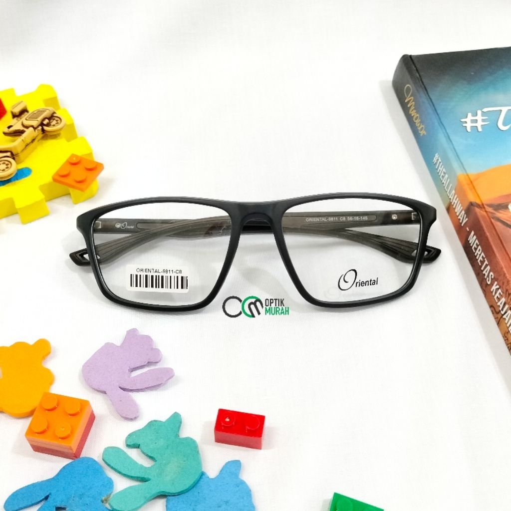 Frame kacamata sport kotak besar pria original branded Oriental 9811