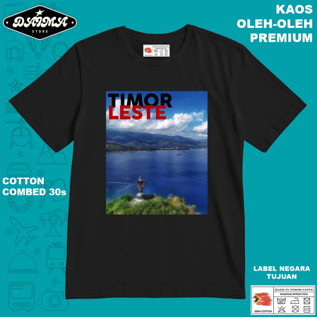 KAOS OLEH OLEH TIMOR LESTE 5 PAKAI TAG LABEL TIMOR LESTE ASLI BAJU SOUVENIR PREMIUM GIFT