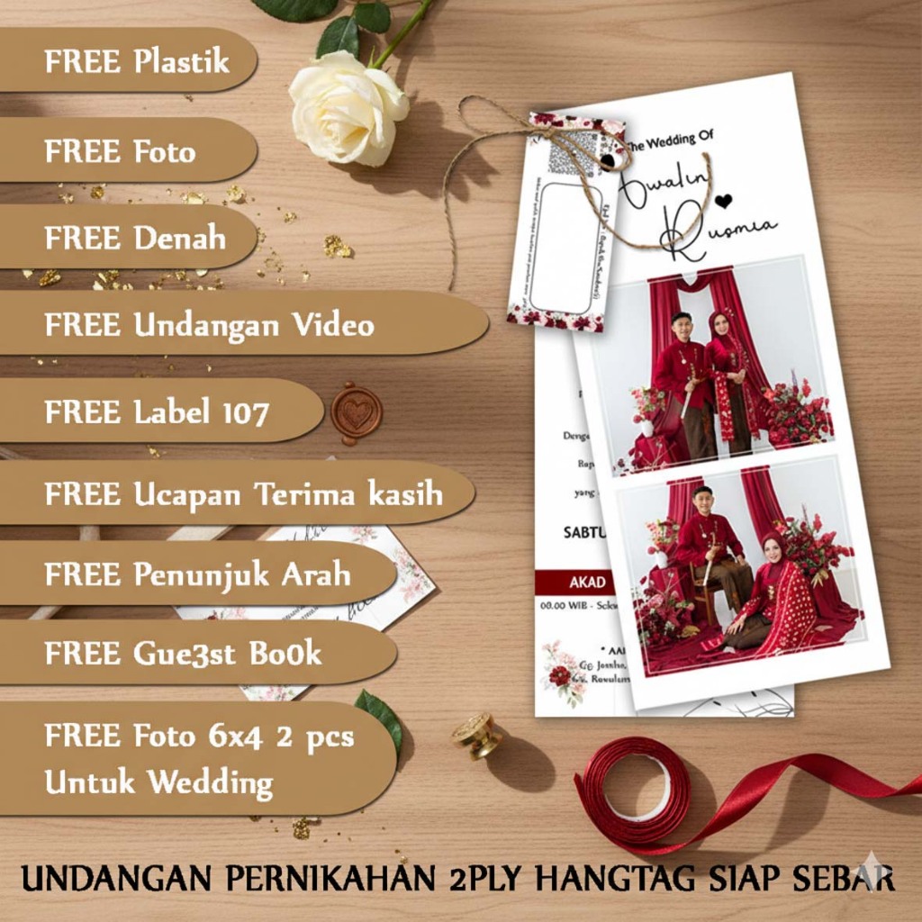 UNDANGAN PERNIKAHAN 2PLYHANGTAG SIAP SEBAR || UNDANGAN NIKAH / WALIMAH / UNDANGAN JADI / UNDANGAN CU