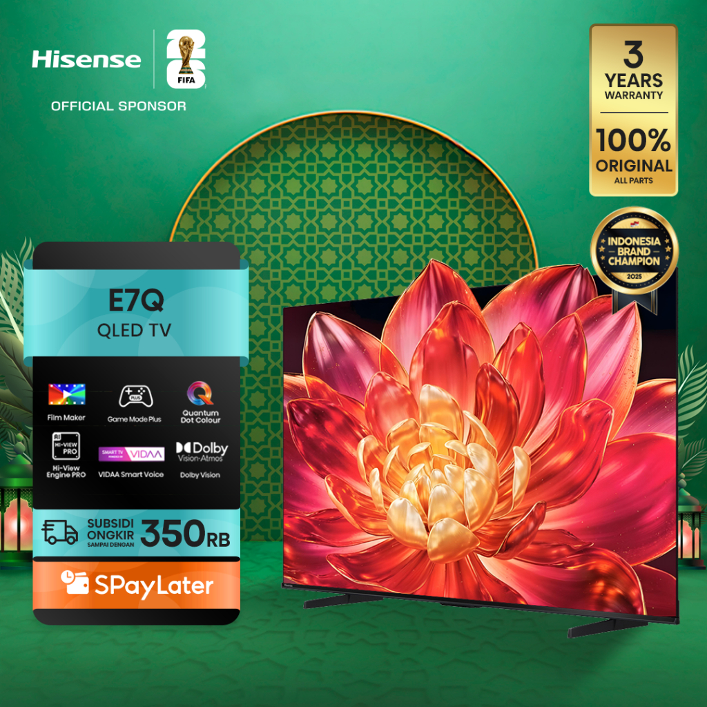 Hisense TV E7Q Vidaa Smart Digital QLED TV 43/50/55/65/75 inch Filmmaker Mode Quantum Dot Colour Dol