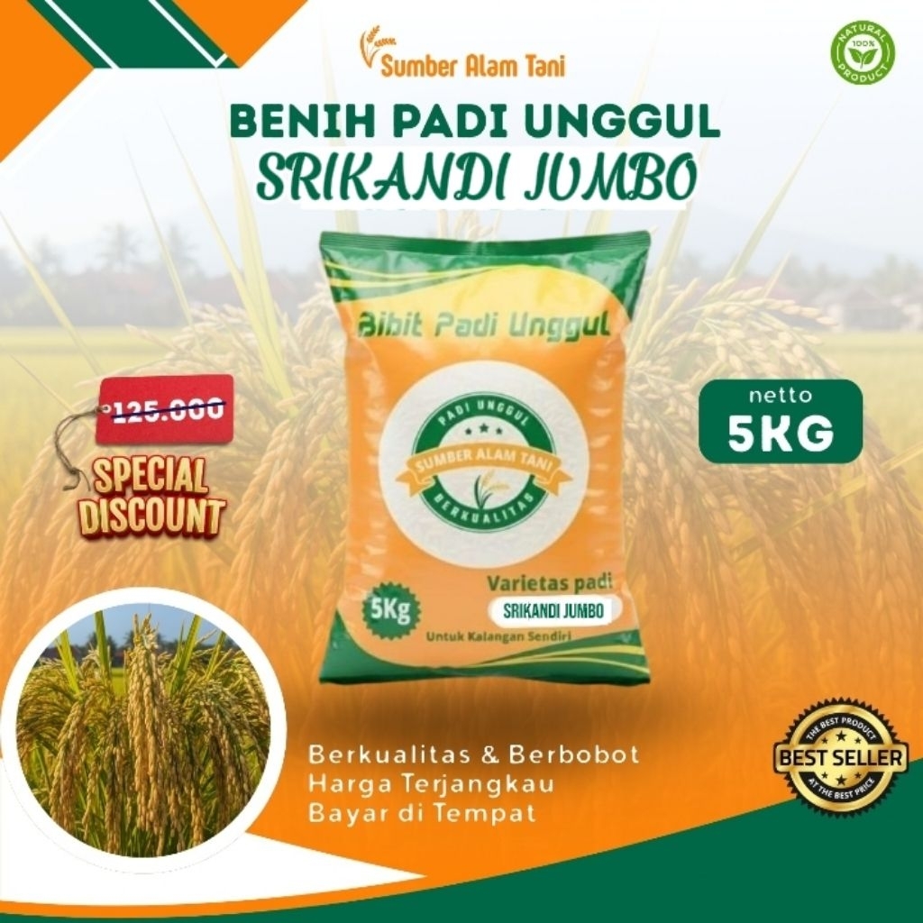 Bibit Padi Srikandi Jumbo kemasan 5kg