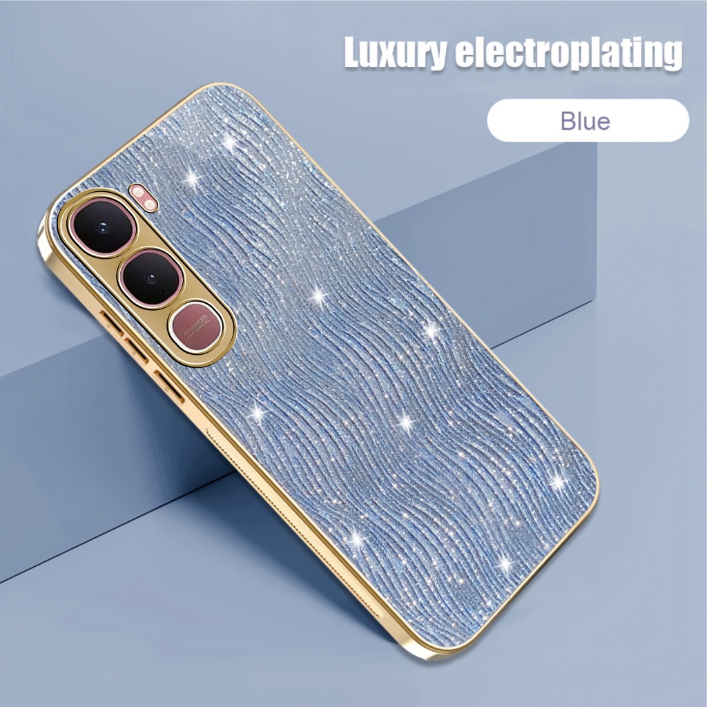 Case Vivo Y21D / Y31 Casing Luxury Electroplating List Gold Premium