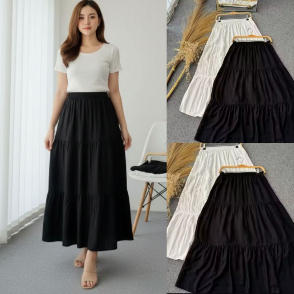 ROK PAYUNG REMPEL SUSUN KATUN POLOS