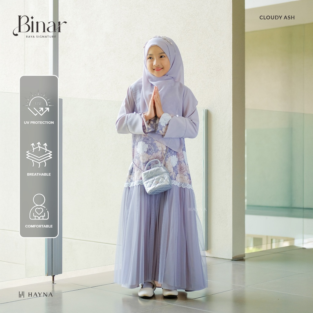 HAYNA Binar Dress Kids Family Set (All Colors) - Dress Anak Couple Keluarga Sarimbit Gamis Lebaran K
