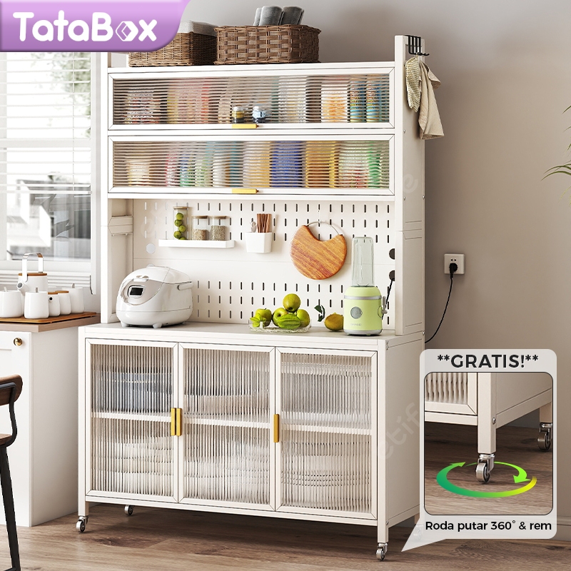 Rak Dapur / Rak Lemari Dapur/Lemari Dapur/ Lemari Piring Rak Dapur Serbaguna Rak Piring Tertutup Rak