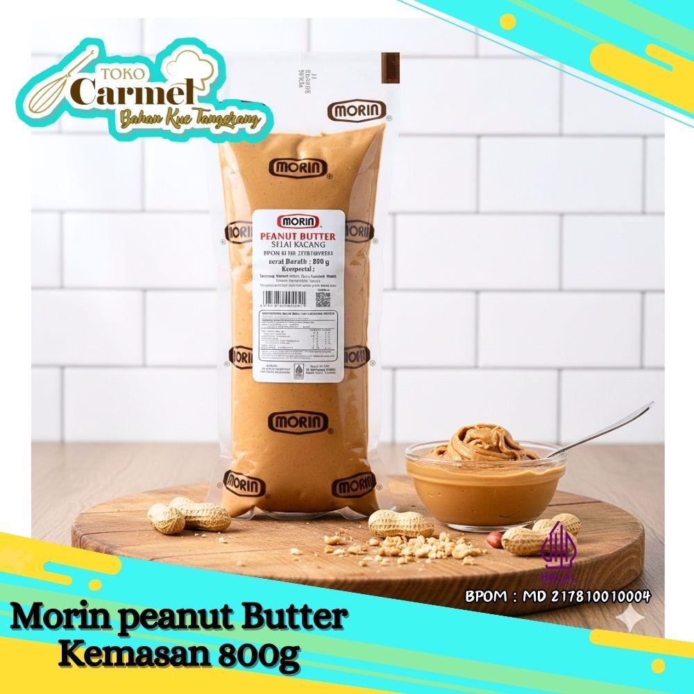 Morin Selai Kacang Halus 800gr Peanut Butter Isian Roti Tahan Bakar Bake Stable